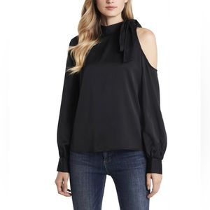 Vince Camuto Blouse, Size Small Open Shoulder, Black Top.